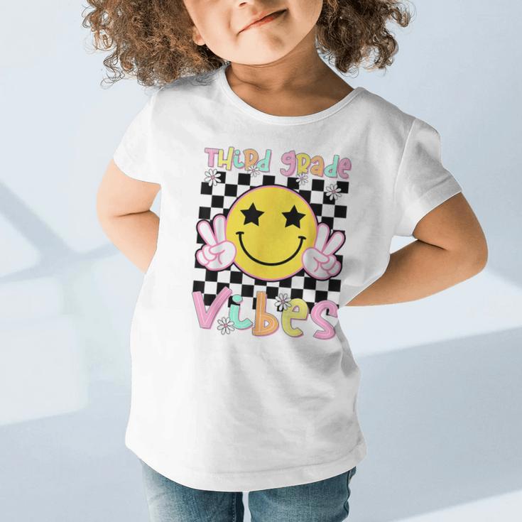 Third Grade Vibes Groovy Smile Face Back To School Girl Kid Graphic Toddler T-Shirt Third Grade Vibes Groovy Smile Face Back To School Girl Kid Graphic Toddler T-Shirt