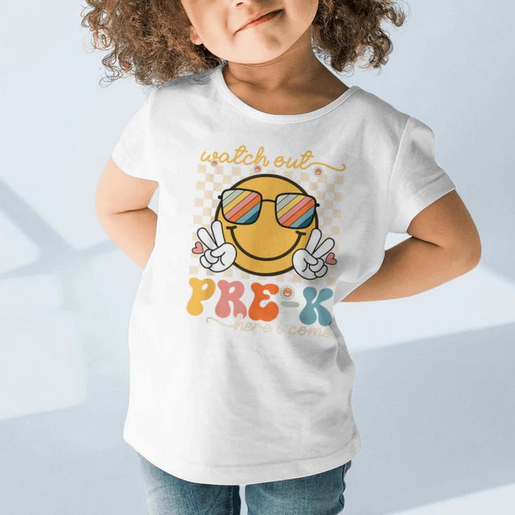 Watch Out Pre-K Grade Here I Come Back To School Pre-K Smile Graphic Toddler T-Shirt Watch Out Pre-K Grade Here I Come Back To School Pre-K Smile Graphic Toddler T-Shirt