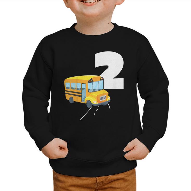 2nd Birthday School Bus Kids Back To School Themes Party Graphic Toddler Sweatshirt