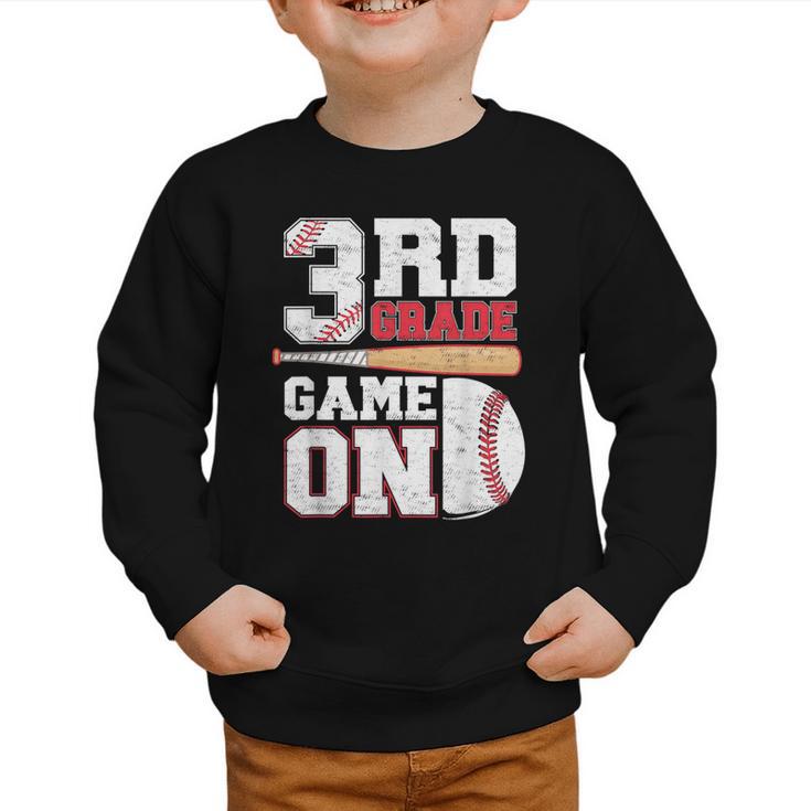 3rd Grade Game On Back To School Baseball Boy Third Grade Graphic Toddler Sweatshirt