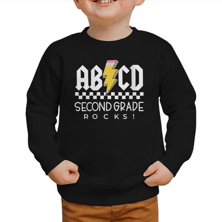 ABCD Second Grade Rocks First Day Of School Back To School Graphic Toddler Sweatshirt