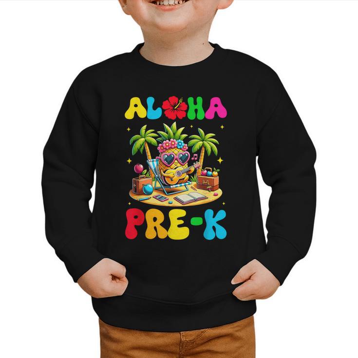 Aloha Pre-K Pineapple Hawaii Back To School Kids Girls Graphic Toddler Sweatshirt
