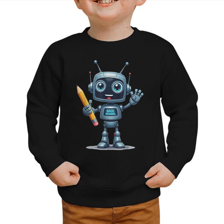 Back To School 2025 Robot Pencil For Kids Graphic Toddler Sweatshirt
