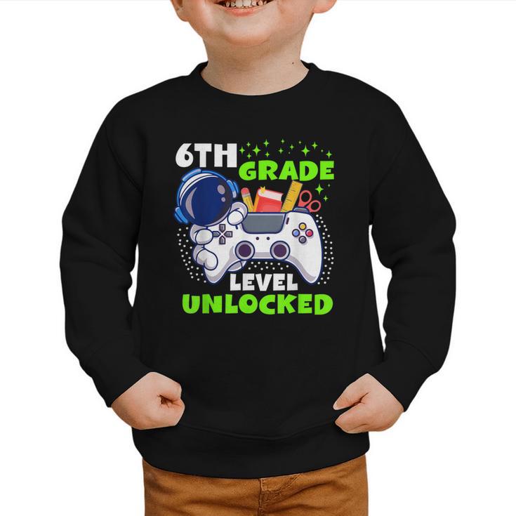 Back To School 6th Grade Level Unlocked Gamer Boys Kids Graphic Toddler Sweatshirt