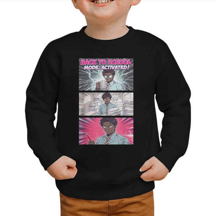Back To School Anime Boys Student Girl Manga Kawaii Taecher Graphic Toddler Sweatshirt