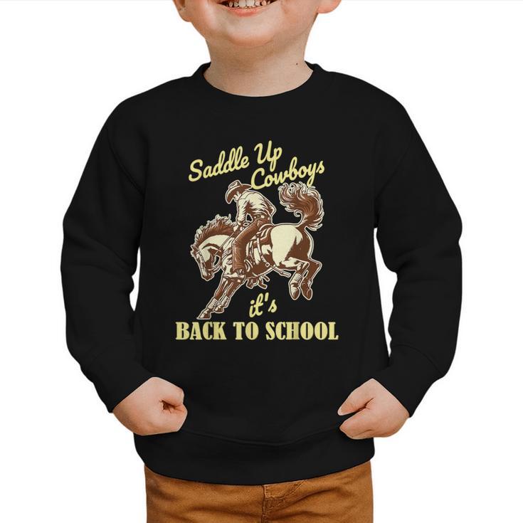 Back To School Cowboy Rodeo Country Western Saddle Up Boys Graphic Toddler Sweatshirt