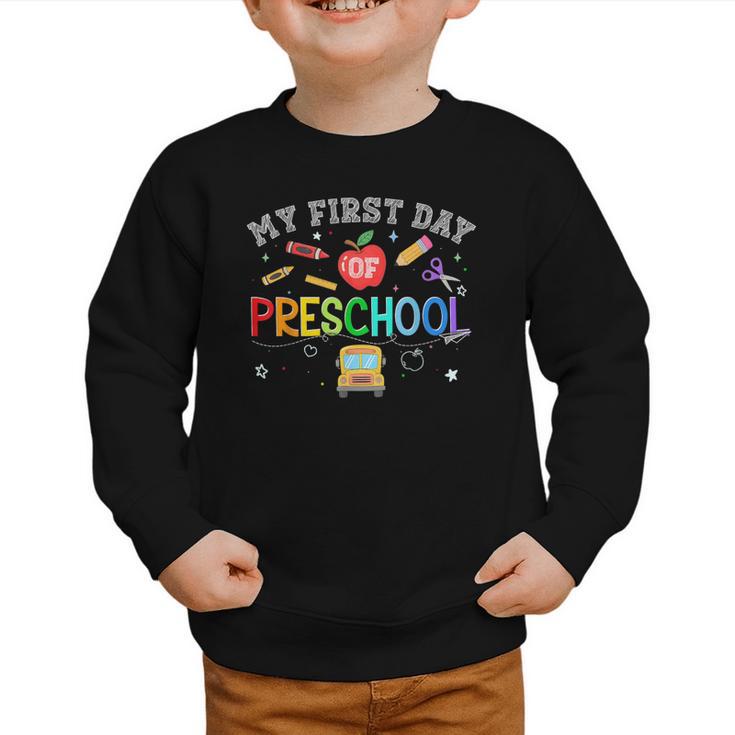 Back To School My First Day Of Pre K Boy Girl Graphic Toddler Sweatshirt