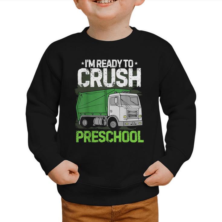 Back To School First Day Of Preschool Garbage Truck Boys Graphic Toddler Sweatshirt