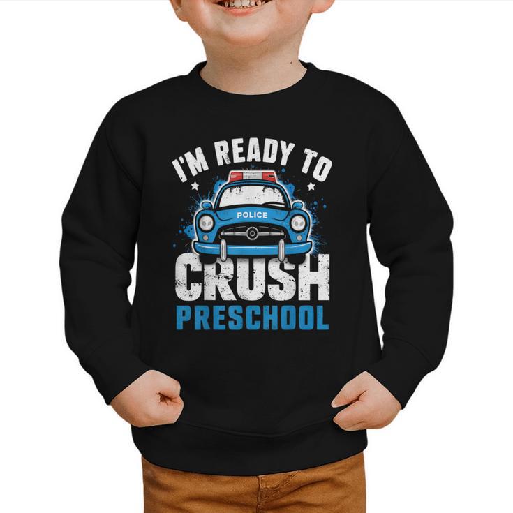 Back To School First Day Of Preschool Police Car Boys Graphic Toddler Sweatshirt