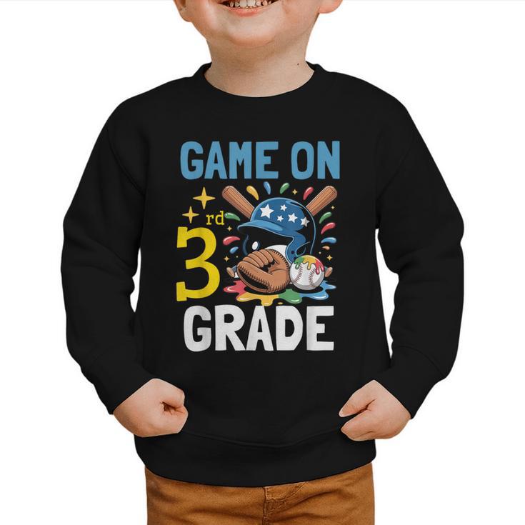 Back To School Game On Third Grade Baseball First Day Boys Graphic Toddler Sweatshirt