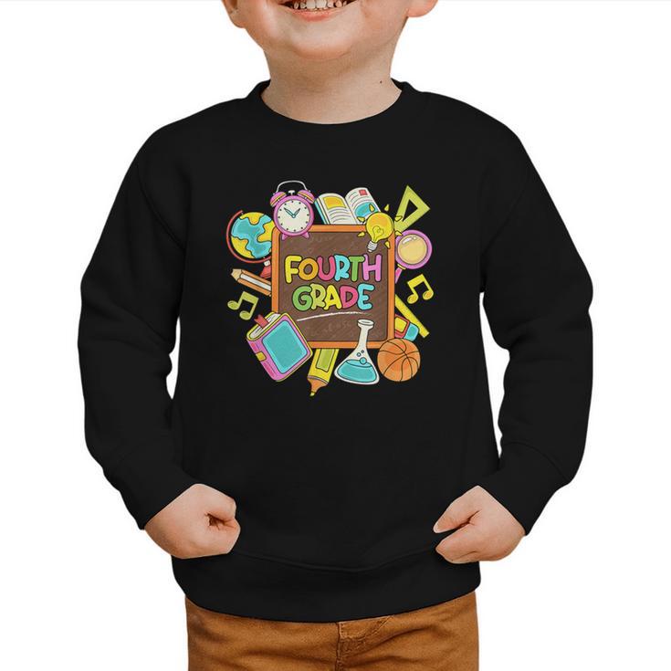 Back To School Hello Fourth Grade Team 4th Grade Boys Girls Graphic Toddler Sweatshirt