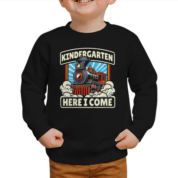 Back To School Kindergarten Here I Come Train Boys Girls Graphic Toddler Sweatshirt
