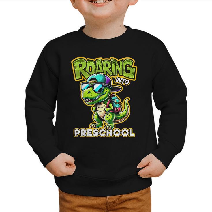 Back To School Preschool Dinosaur First Day Of School Boy Graphic Toddler Sweatshirt