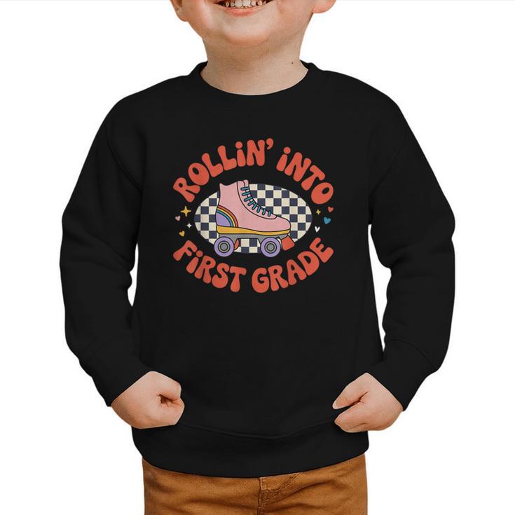 Back To School Rollin Into First Grade Girls Graphic Toddler Sweatshirt