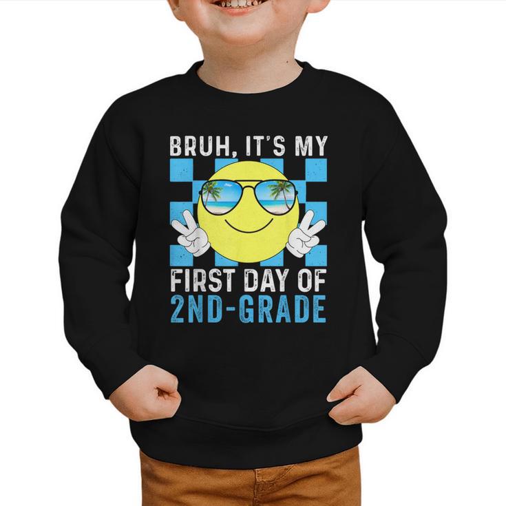 Bruh It's My First Day Of 2nd-Grade Back To School Kids Boys Graphic Toddler Sweatshirt