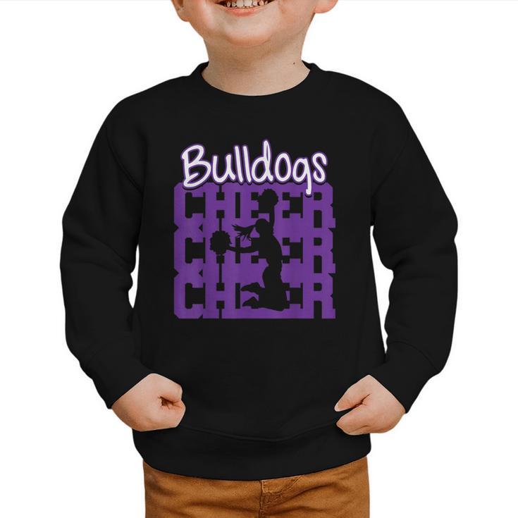 Bulldogs Cheer Back To School Cheerleading Spirit P Graphic Toddler Sweatshirt Bulldogs Cheer Back To School Cheerleading Spirit P Graphic Toddler Sweatshirt