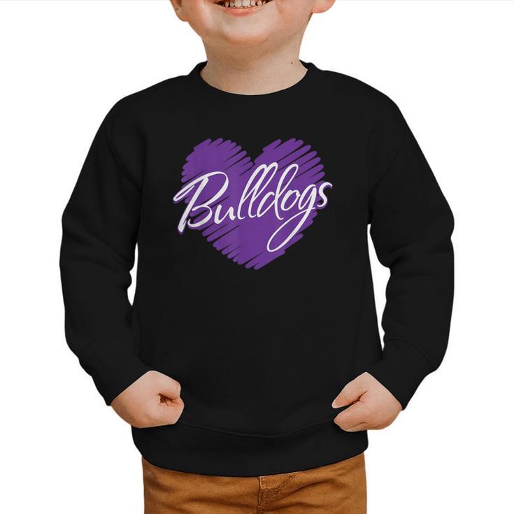 Bulldogs Heart Back To School Spirit P Graphic Toddler Sweatshirt