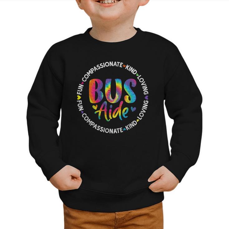 Bus Driver Aide Back To School Bus Driver Tie Dye Graphic Toddler Sweatshirt
