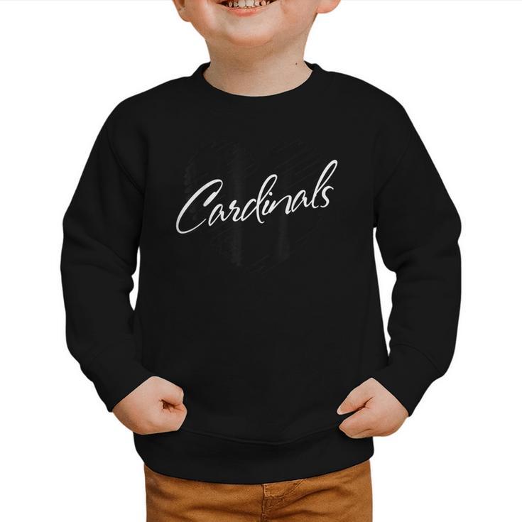 Cardinals Heart Back To School Spirit Graphic Toddler Sweatshirt