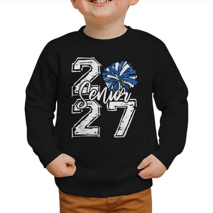Class Of 2027 Cheer Blue Senior 2027 Back To School Graphic Toddler Sweatshirt