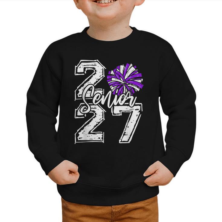 Class Of 2027 Cheer Purple Senior 2027 Back To School Graphic Toddler Sweatshirt