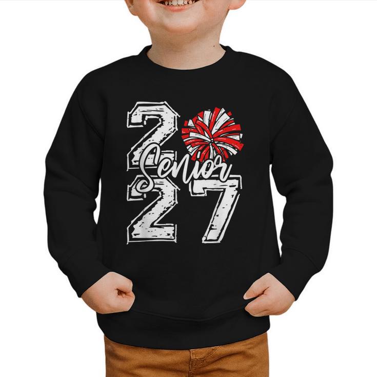 Class Of 2027 Cheer Red Senior 2027 Back To School Graphic Toddler Sweatshirt