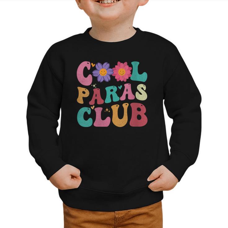 Cool Paras Club Paraprofessional Groovy Back To School Graphic Toddler Sweatshirt