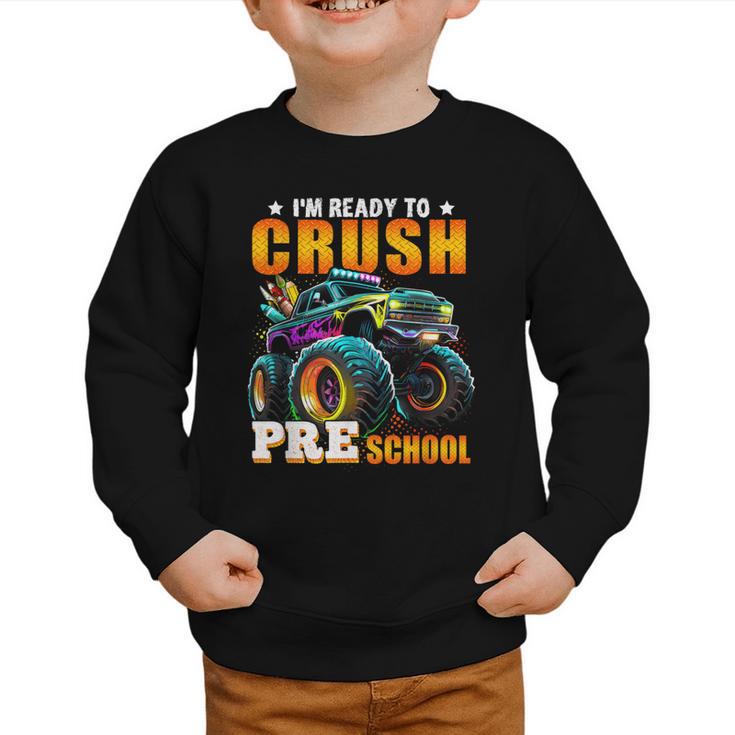 Crush Preschool Monster Truck Back To School Kids Boys Graphic Toddler Sweatshirt