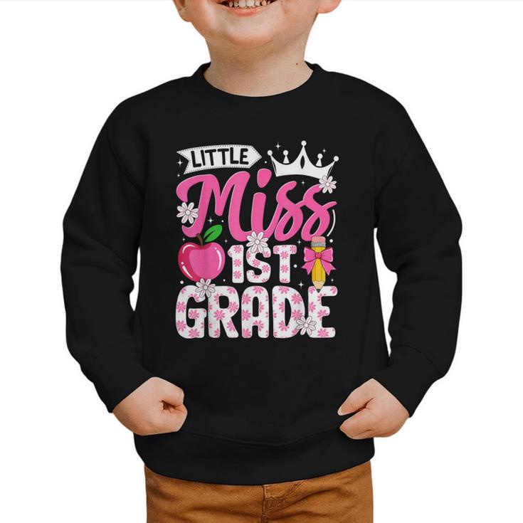 Cute Back To School 1st Grade Girls Kids First Day Of School Graphic Toddler Sweatshirt