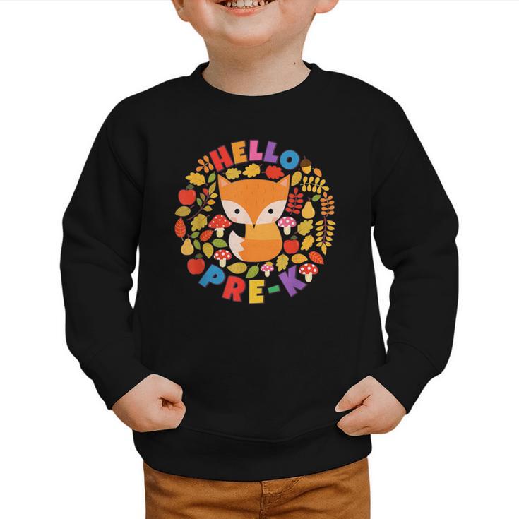 Cute Fox Back To School Woodland Animal Pre-K Graphic Toddler Sweatshirt