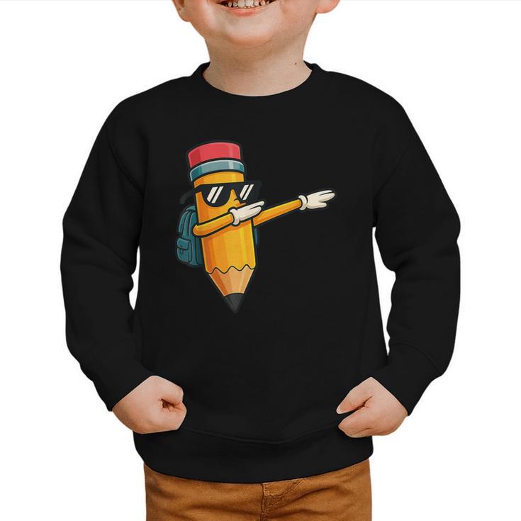 Dabbing Pencil Dancing Back To School First Day Student Boys Graphic Toddler Sweatshirt