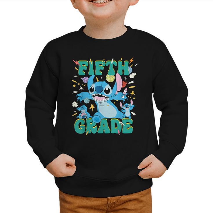 Disney Stitch Fifth Grade Back To School 1st Day Of School Graphic Toddler Sweatshirt