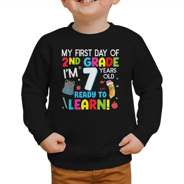 My First Day Of 2nd Grade Back To School 2nd Grade Girls Boy Graphic Toddler Sweatshirt