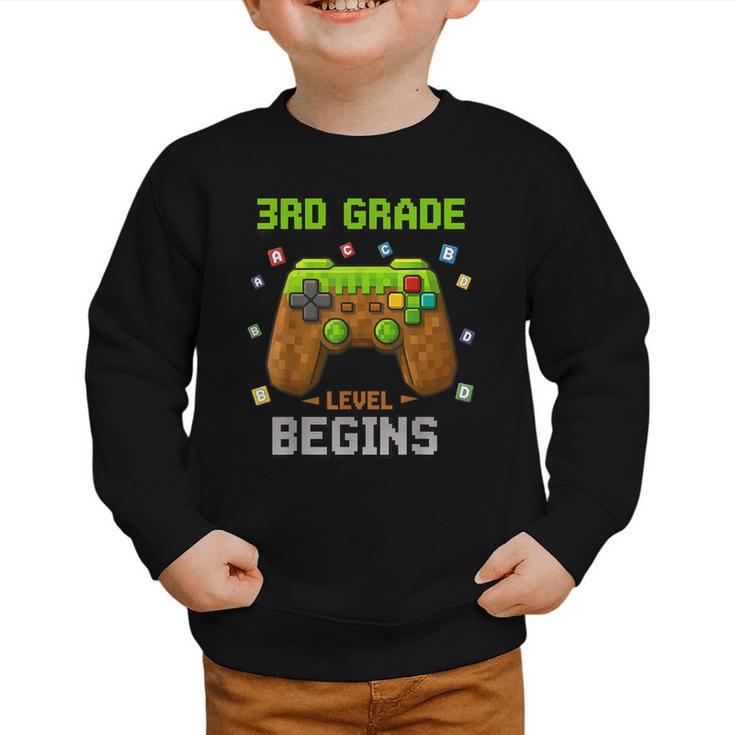 First Day Of 3rd Grade Level Begins Back To School Boy Graphic Toddler Sweatshirt