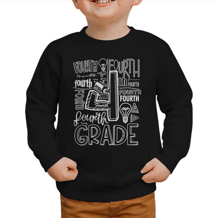 Fourth 4th Grade Typography Back To School Graphic Toddler Sweatshirt