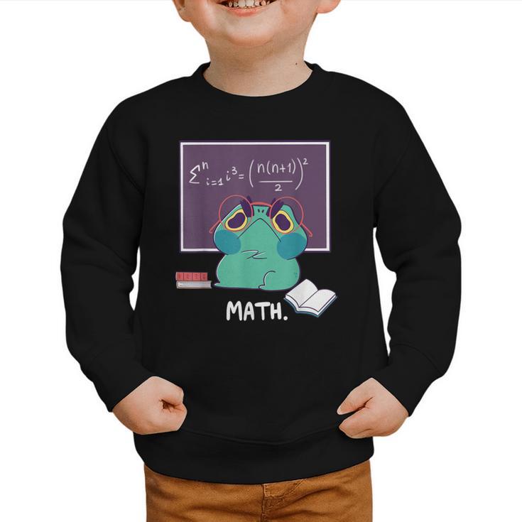 Frog Hates Math Kawaii Science Back To School Kids Graphic Toddler Sweatshirt