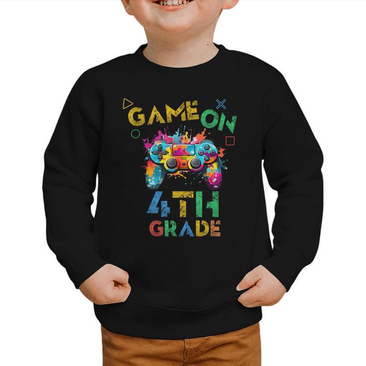 Game On 4th Grade Boys Kids Back To School Graphic Toddler Sweatshirt