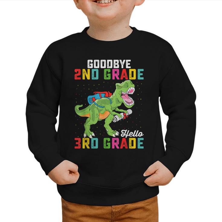Goodbye 2nd Grade Hello 3rd Grade T Rex Back To School Graphic Toddler Sweatshirt