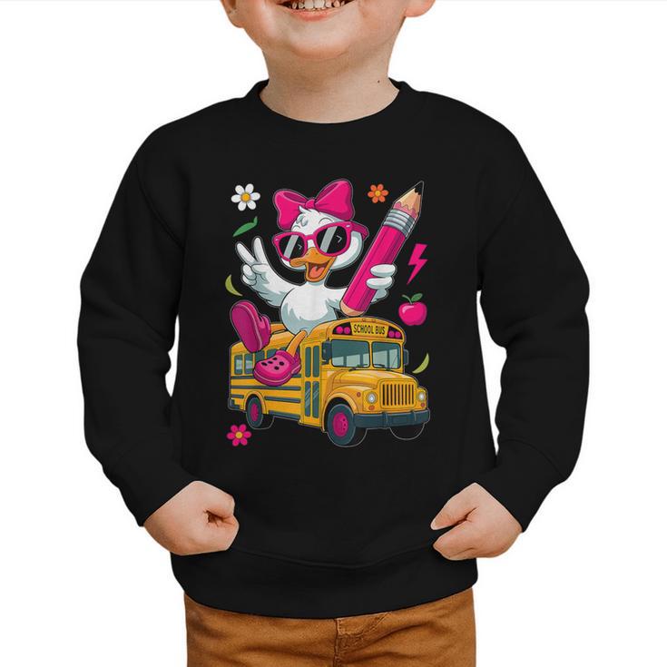 Goose Back To School First Day Of School Girls Boys Graphic Toddler Sweatshirt
