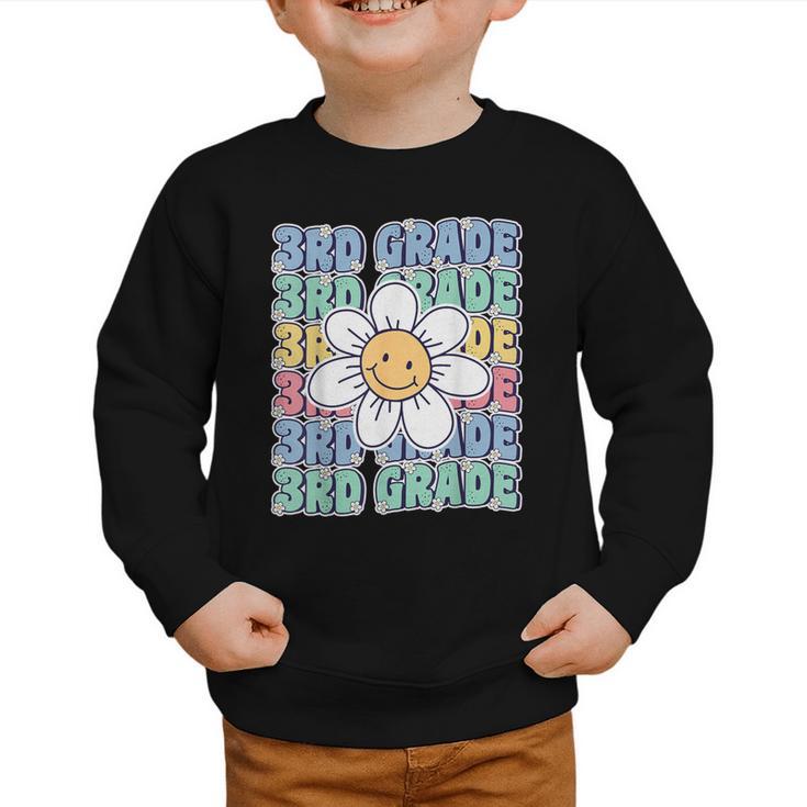 Groovy 3rd Grade Back To School First Day Of Third Grade Graphic Toddler Sweatshirt