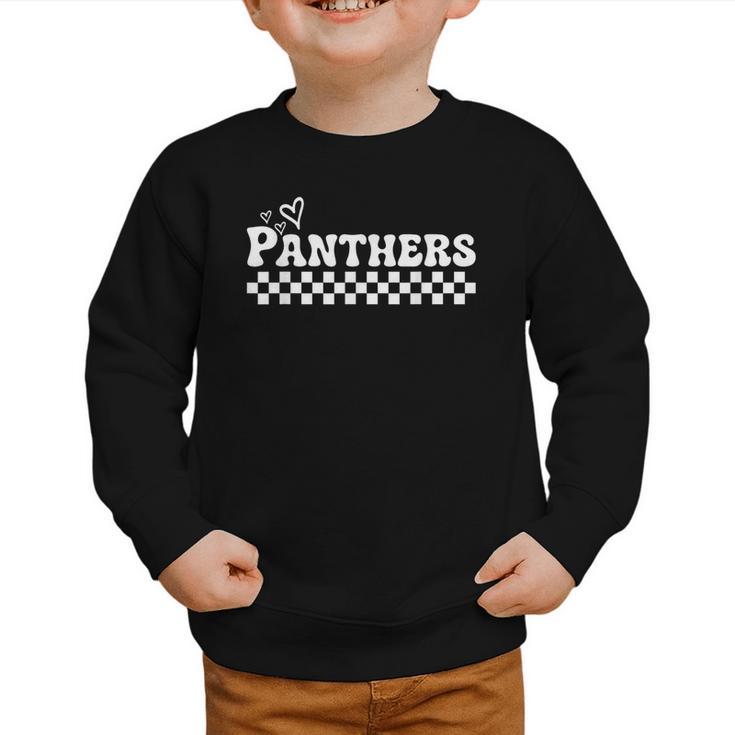 Groovy Panthers High School Spirit Fan Team Back To School Graphic Toddler Sweatshirt