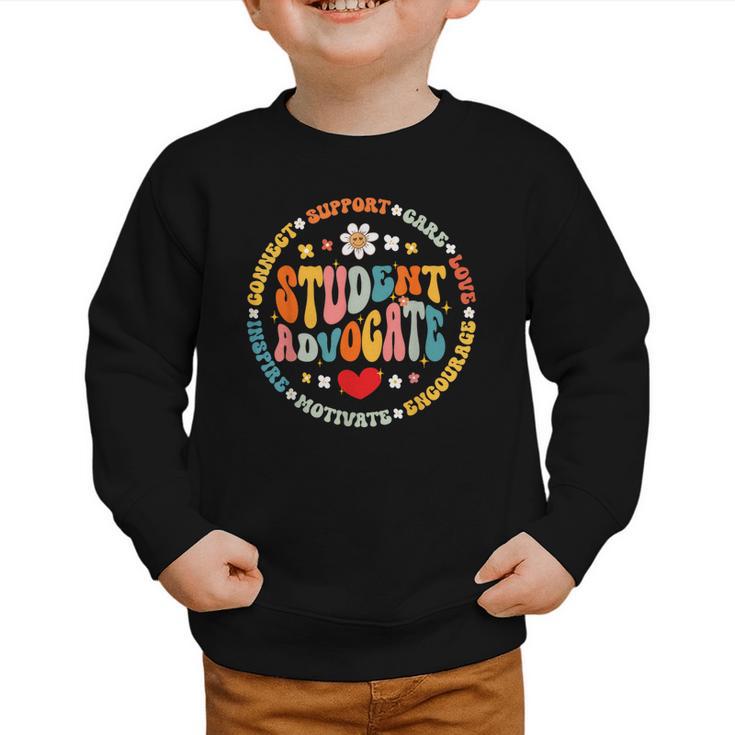 Groovy Student Advocate Appreciation Back To School Graphic Toddler Sweatshirt