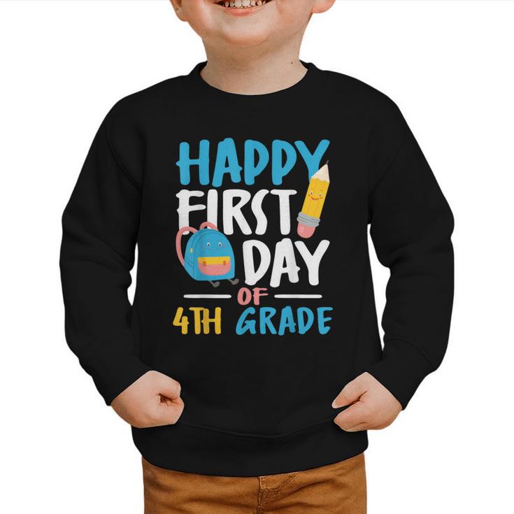 Happy First Day Of 4th Grade Student Back To School Graphic Toddler Sweatshirt