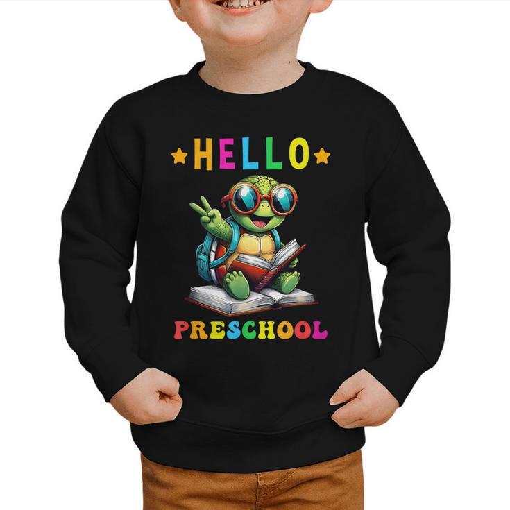 Hello Turtle Lovers From Back To School For Boys And Girls Graphic Toddler Sweatshirt