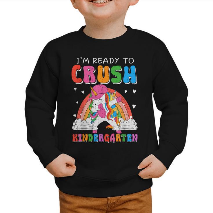 I'm Ready To Crush Kindergarten Unicorn Back To School Girls Graphic Toddler Sweatshirt