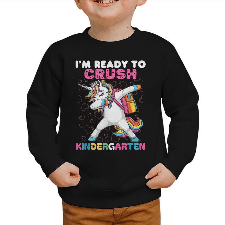 I'm Ready To Crush Kindergarten Unicorn Back To School Graphic Toddler Sweatshirt