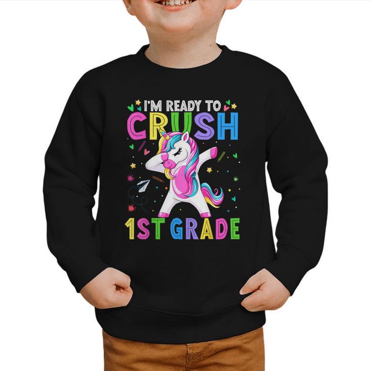 I'm Ready For First Grade Back To School 1st Grade Girls Graphic Toddler Sweatshirt
