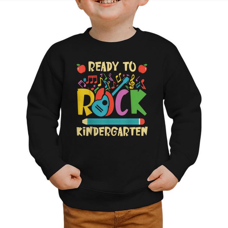 I'm Ready To Rock Kindergarten Guitar Back To School Boys Graphic Toddler Sweatshirt