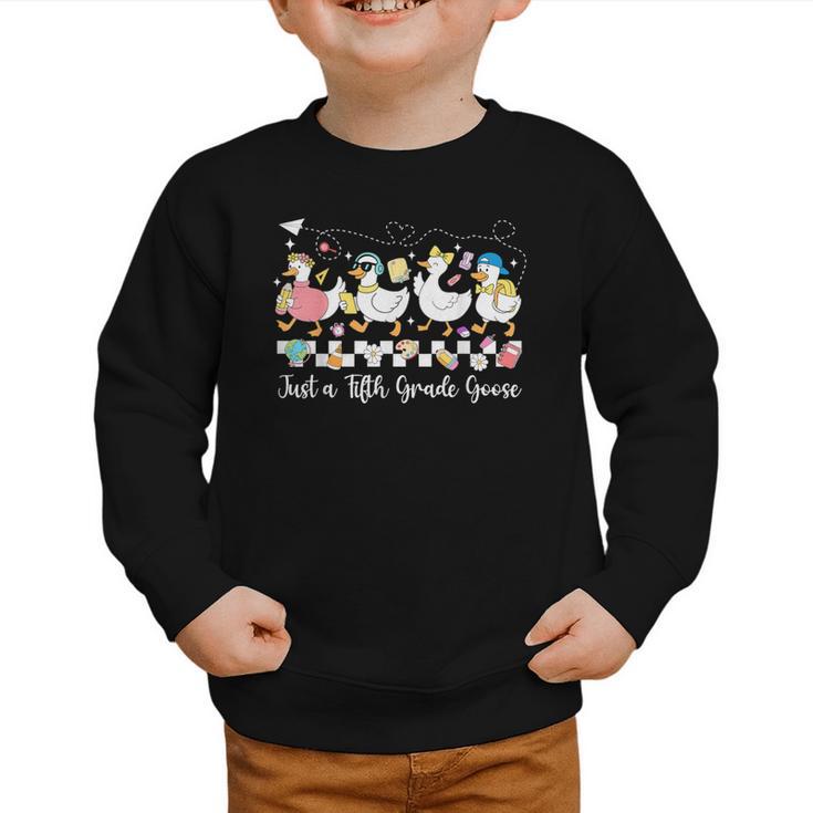 Just A Fifth Grade Goose Back To School Cute Goose 5th Grade Graphic Toddler Sweatshirt