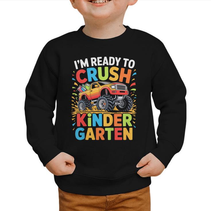 Kids I'm Ready To Crush Kindergarten Shirt Back To School Boy Graphic Toddler Sweatshirt